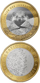 10 franc coin Animal of the Year: the hedgehog

 | Switzerland 2025