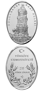 20 Lira coin Dolmabahçe Palace Clock Tower  | Turkey 2011
