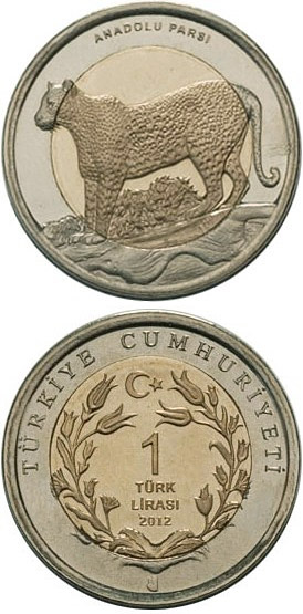 Image of 2 Lira coin - Anatolian leopard | Turkey 2012