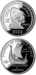 1 dollar coin Leif Ericson  | USA 2000