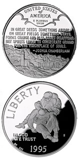 1 dollar coin Civil War Battlefield  | USA 1995