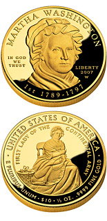 10 dollar coin Martha Washington  | USA 2007