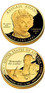 10 dollar coin Abigail Adams  | USA 2007