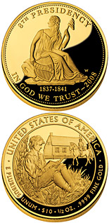 10 dollar coin Martin Van Buren's Liberty  | USA 2008
