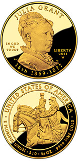 10 dollar coin Julia Grant  | USA 2011