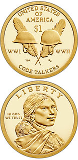 1 dollar coin Code Talkers from both World War I and World War II (1917-1945) | USA 2016