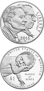 1 dollar coin March of Dimes  | USA 2015