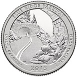 25 cents coin Blue Ridge Parkway | USA 2015