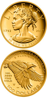 100 dollar coin American Liberty 225th Anniversary | USA 2017