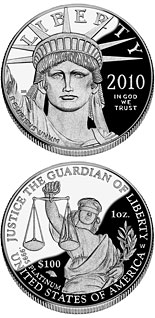 100 dollar coin American Eagle Platinum One Ounce Proof Coin | USA 2010