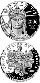 100 dollar coin American Eagle Platinum One Ounce Proof Coin | USA 2006