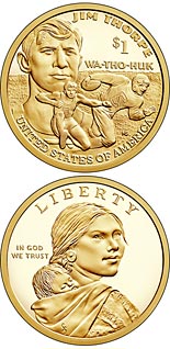 1 dollar coin Jim Thorpe | USA 2018