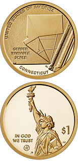 1 dollar coin Connecticut - Gerber Variable Scale | USA 2020
