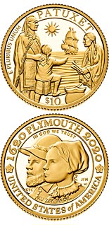 10 dollar coin 400 Years Since the Voyage of the Mayflower | USA 2020
