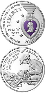 1 dollar coin Purple Heart Hall of Honor | USA 2022