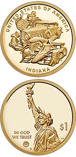 1 dollar coin Indiana | USA 2023
