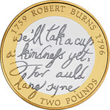 2 pound coin 250th anniversary of the birth of Robert Burns | United Kingdom 2009