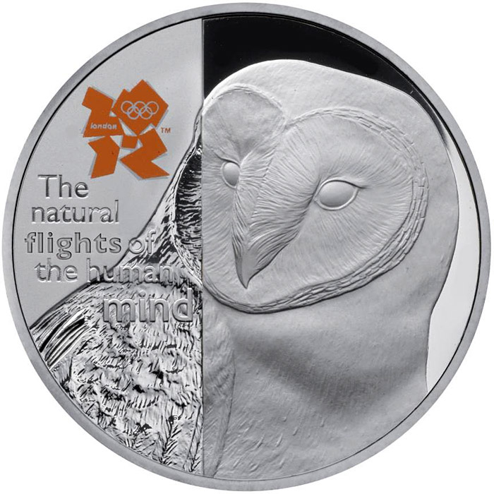 Image of 5 pounds coin - British Fauna | United Kingdom 2010.  The Silver coin is of Proof quality.