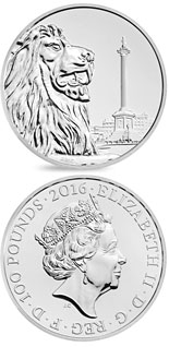 100 pound coin Trafalgar Square | United Kingdom 2016