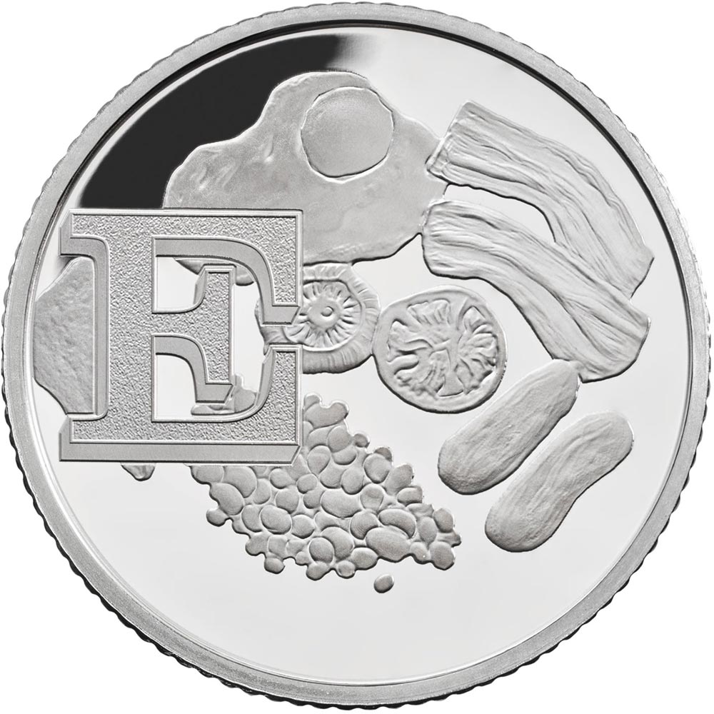Image of 10 pences coin - E - English Breakfast | United Kingdom 2018.  The Silver coin is of Proof, UNC quality.