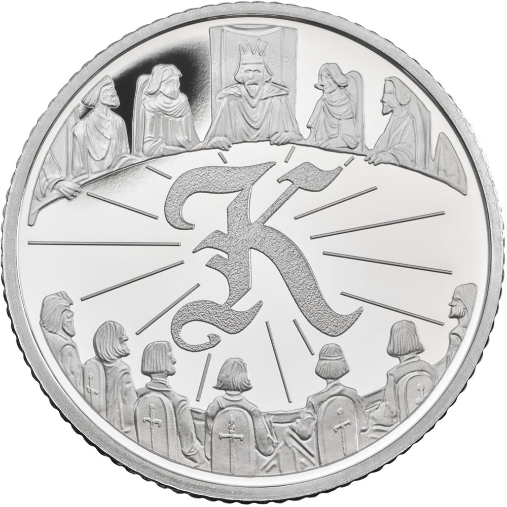Image of 10 pences coin - K - King Arthur | United Kingdom 2018.  The Silver coin is of Proof, UNC quality.