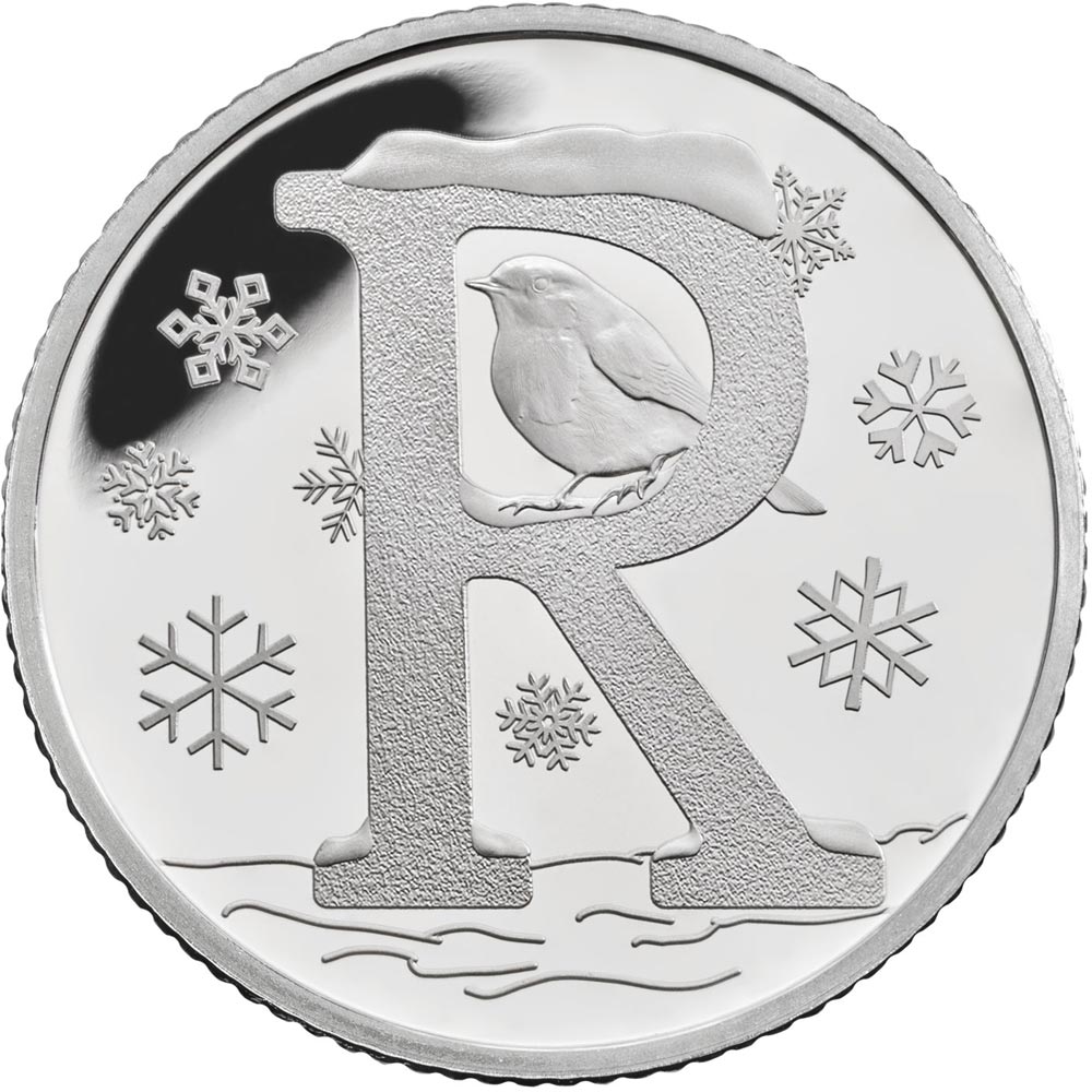 Image of 10 pences coin - R – Robin | United Kingdom 2018.  The Silver coin is of Proof, UNC quality.