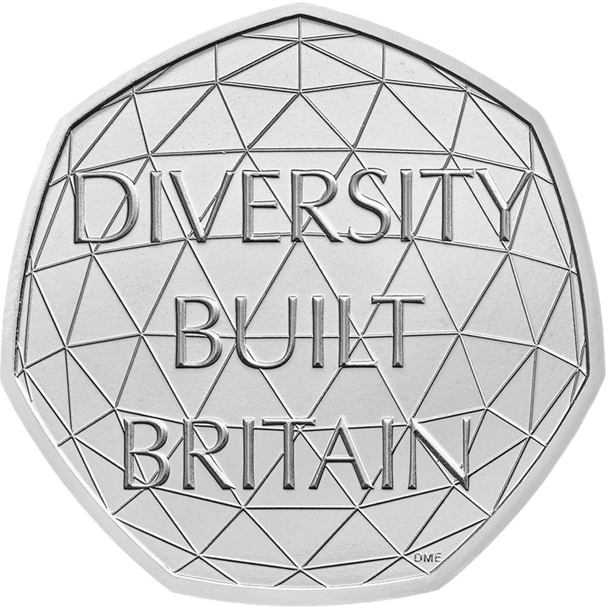 Image of 50 pence coin - British Diversity | United Kingdom 2020.  The Copper–Nickel (CuNi) coin is of Proof, BU quality.