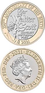 2 pound coin Sir Walter Scott | United Kingdom 2021