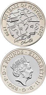 2 pound coin 100th Anniversary of the Murder Mysteries of Agatha Christie | United Kingdom 2020
