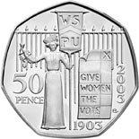 50 pence coin 100th Anniversary of the formation of the Women's Social and Political Union | United Kingdom 2003