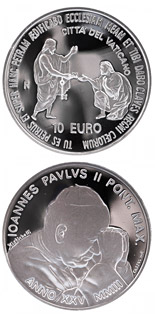 10 euro coin 25 years Pontificate of Pope John Paul II.  | Vatican City 2003