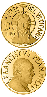 10 euro coin Baptism - MMXV | Vatican City 2015