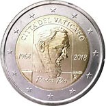 2 euro coin 50th Anniversary of the death of Padre Pio | Vatican City 2018