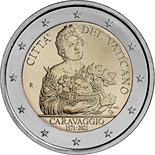 2 euro coin 400th Anniversary of the Bith of Caravaggio | Vatican City 2021