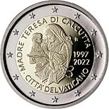 2 euro coin 25th Anniversary of the death of Mother Teresa of Calcutta | Vatican City 2022