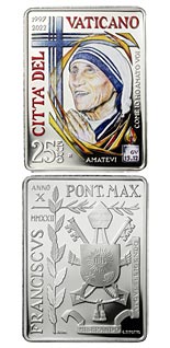 25 euro coin 25th Anniversary of the death of Mother Teresa of Calcutta | Vatican City 2022