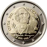 2 euro coin 150th Anniversary of the death of Alessandro Manzoni | Vatican City 2023