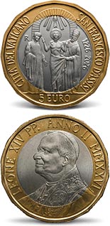 5 euro coin 800th Anniversary of the Death of Saint Francis of Assisi | Vatican City 2026