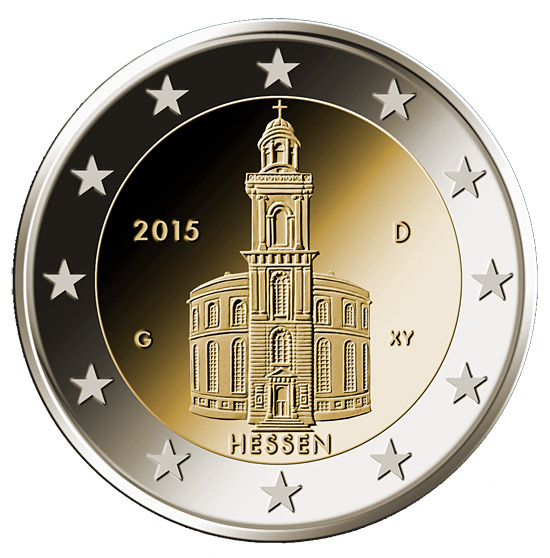 Image of 2 euro coin - Hessen: Frankfurter Paulskirche | Germany 2015