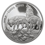 Image of 20 zloty coin - Wolf | Poland 1999.  The Silver coin is of Proof quality.