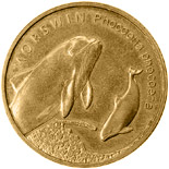Image of 2 zloty coin - Porpoise | Poland 2004.  The Nordic gold (CuZnAl) coin is of UNC quality.