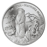 Image of 20 zloty coin - Marmot | Poland 2006.  The Silver coin is of Proof quality.