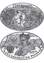 Image of 10 zloty coin - The Battle of Grunwald 1410 | Poland 2010.  The Silver coin is of Proof quality.